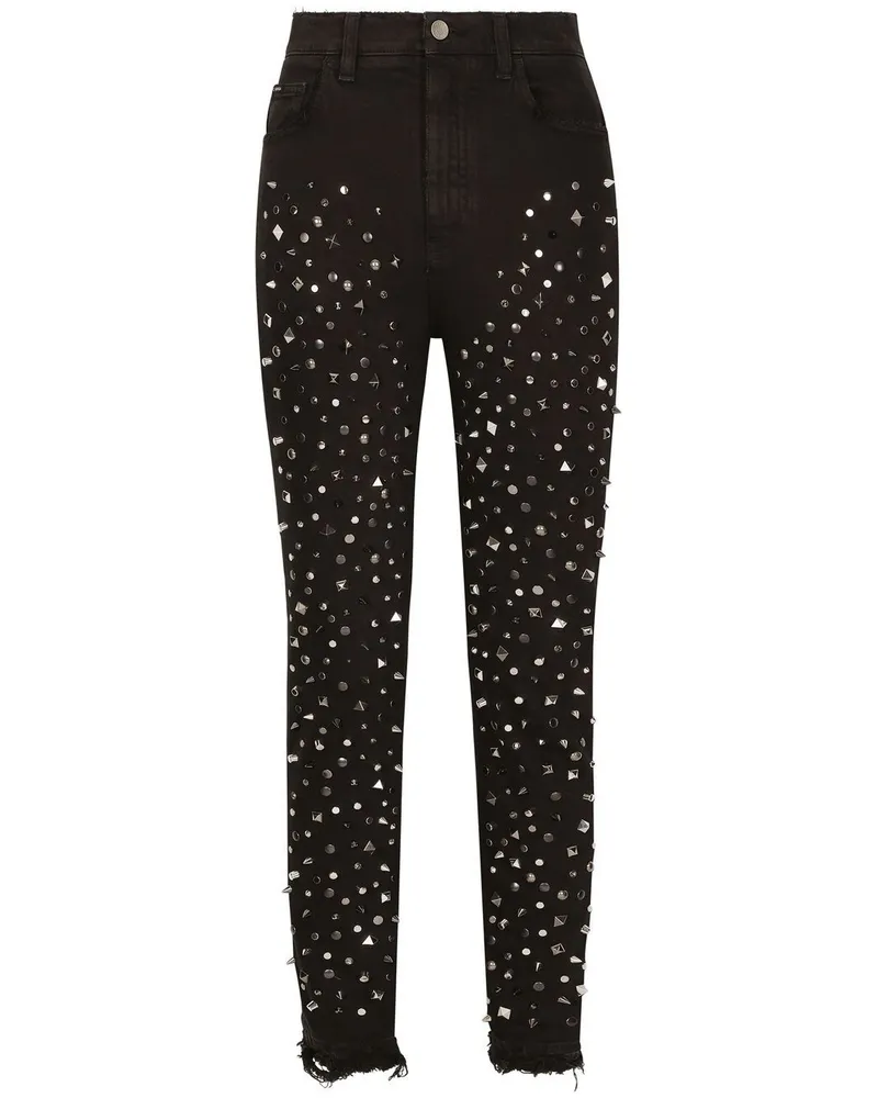 Dolce & Gabbana Audrey Skinny-Jeans mit Nieten - Schwarz Schwarz