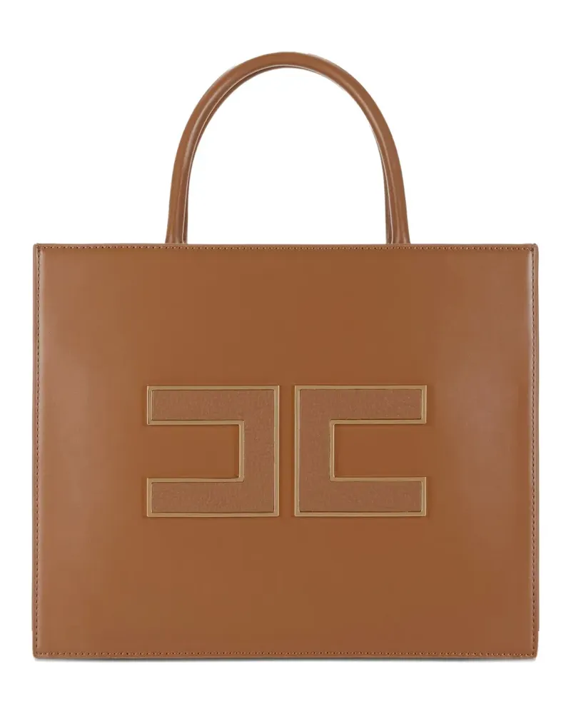Elisabetta Franchi Handtasche mit Logo-Applikation - Braun Braun