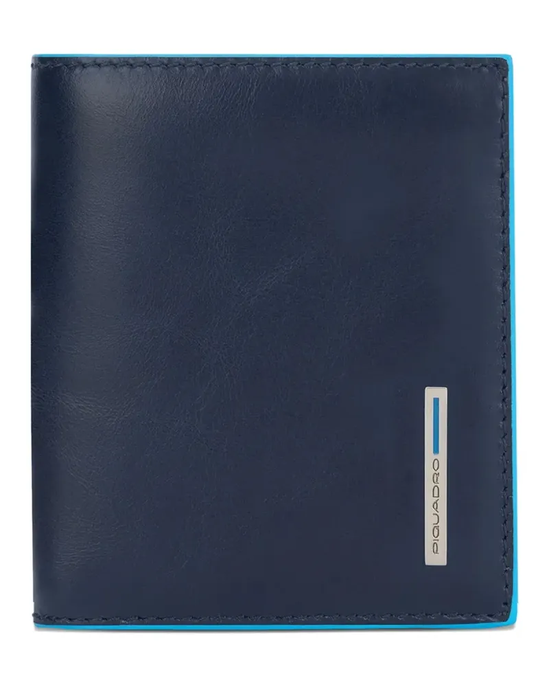 Piquadro Kartenetui mit Lederbesatz - Blau Blau