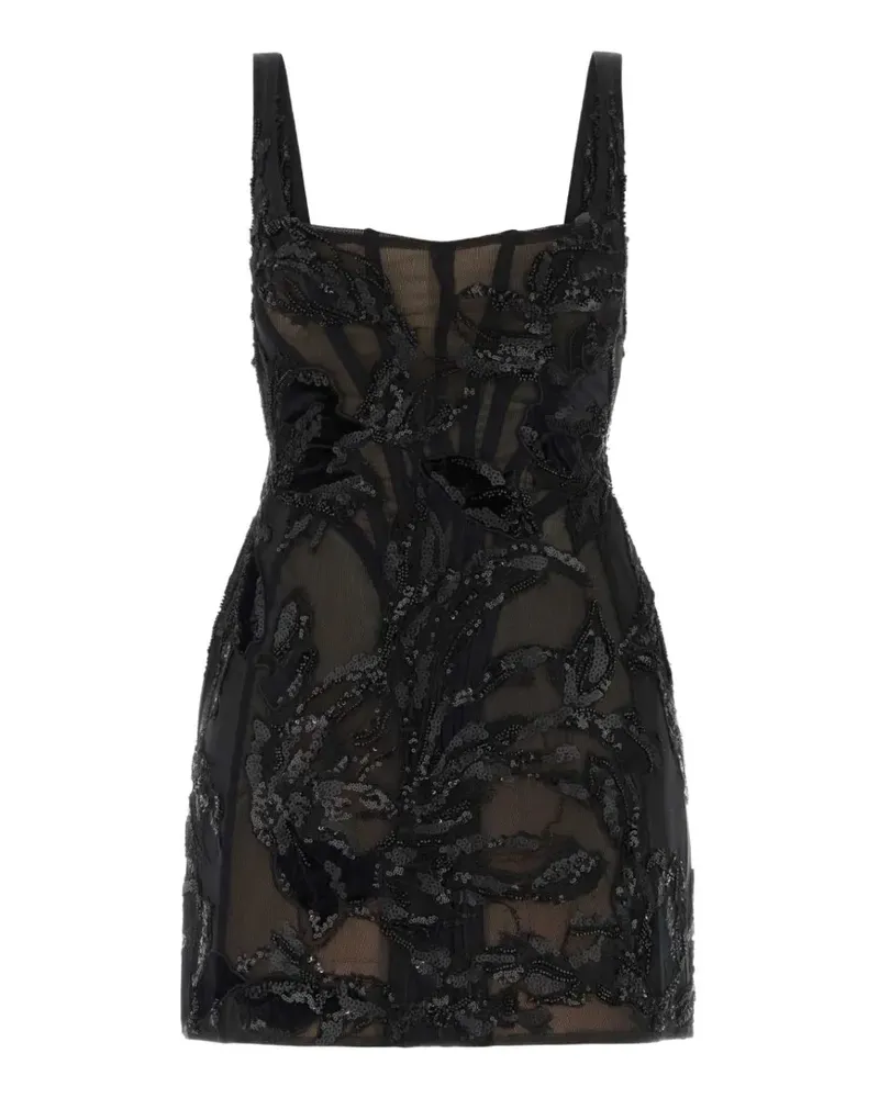 COSTARELLOS Elitta Minikleid aus Tüll mit Pailletten - Schwarz Schwarz