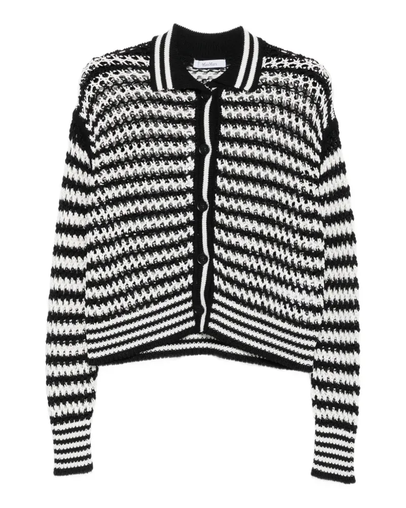 Max Mara Cardigan mit Nadelstreifen - Schwarz Schwarz