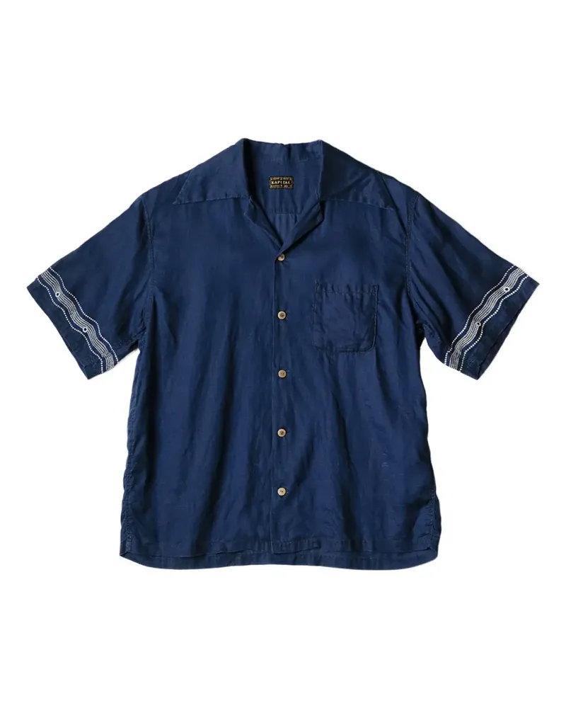 KAPITAL Gestreiftes Aloha Hemd - Blau Blau
