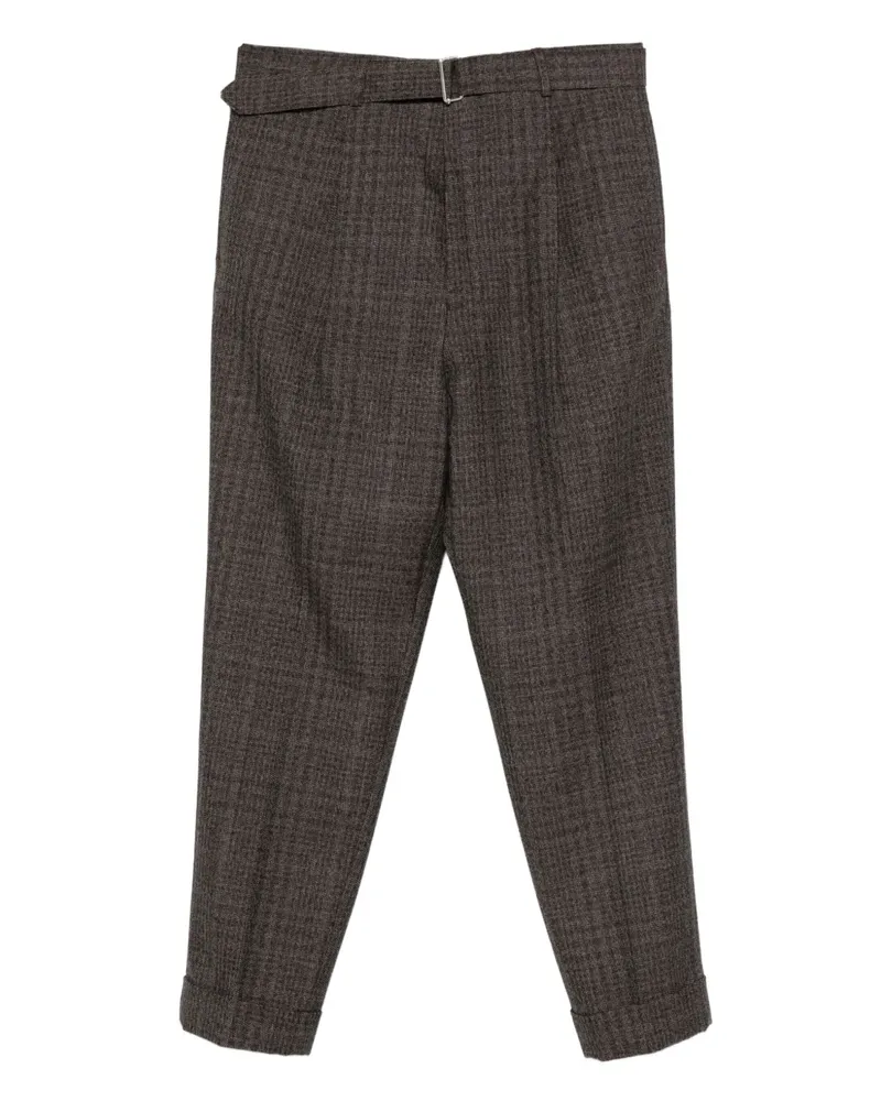 Officine Generale Karierte Hose mit Gürtel - Braun Braun
