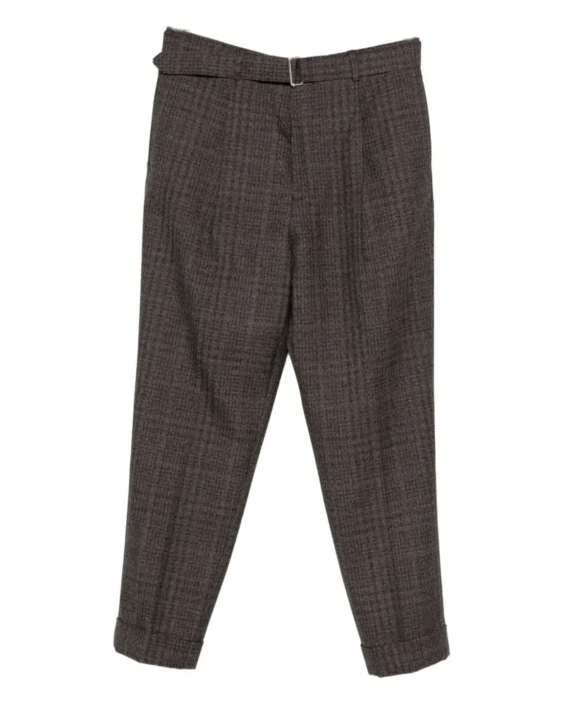 Officine Generale belted check trousers - Braun Braun