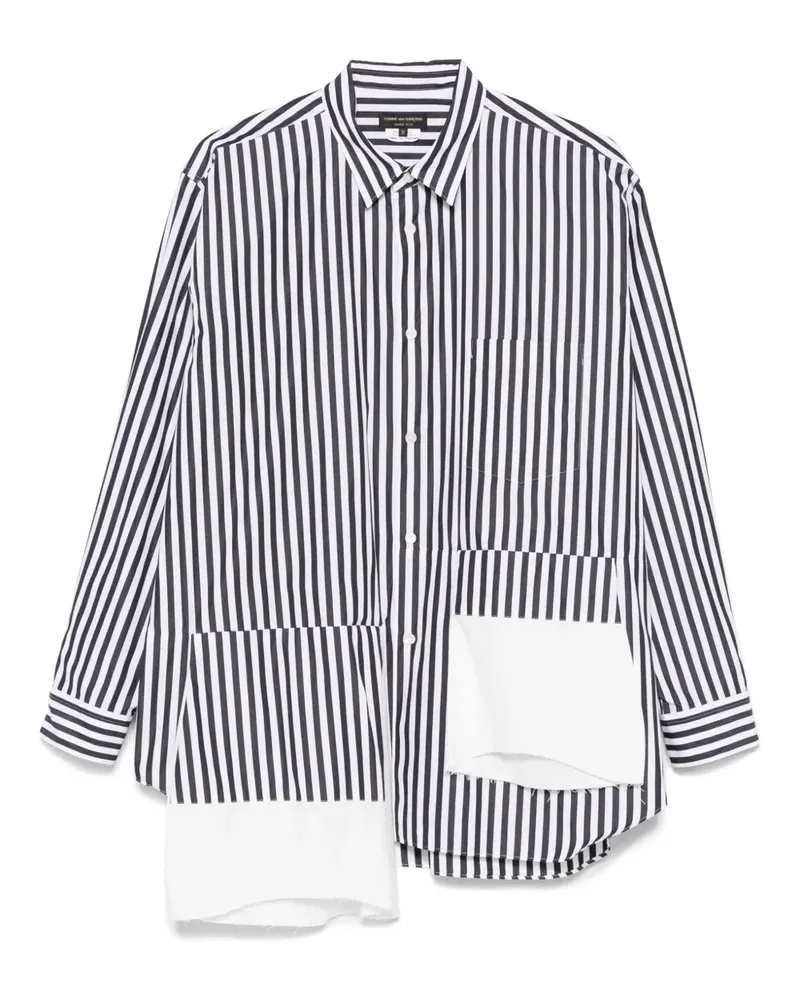Comme des Garçons Asymmetrisches Hemd mit Streifen - Schwarz Schwarz