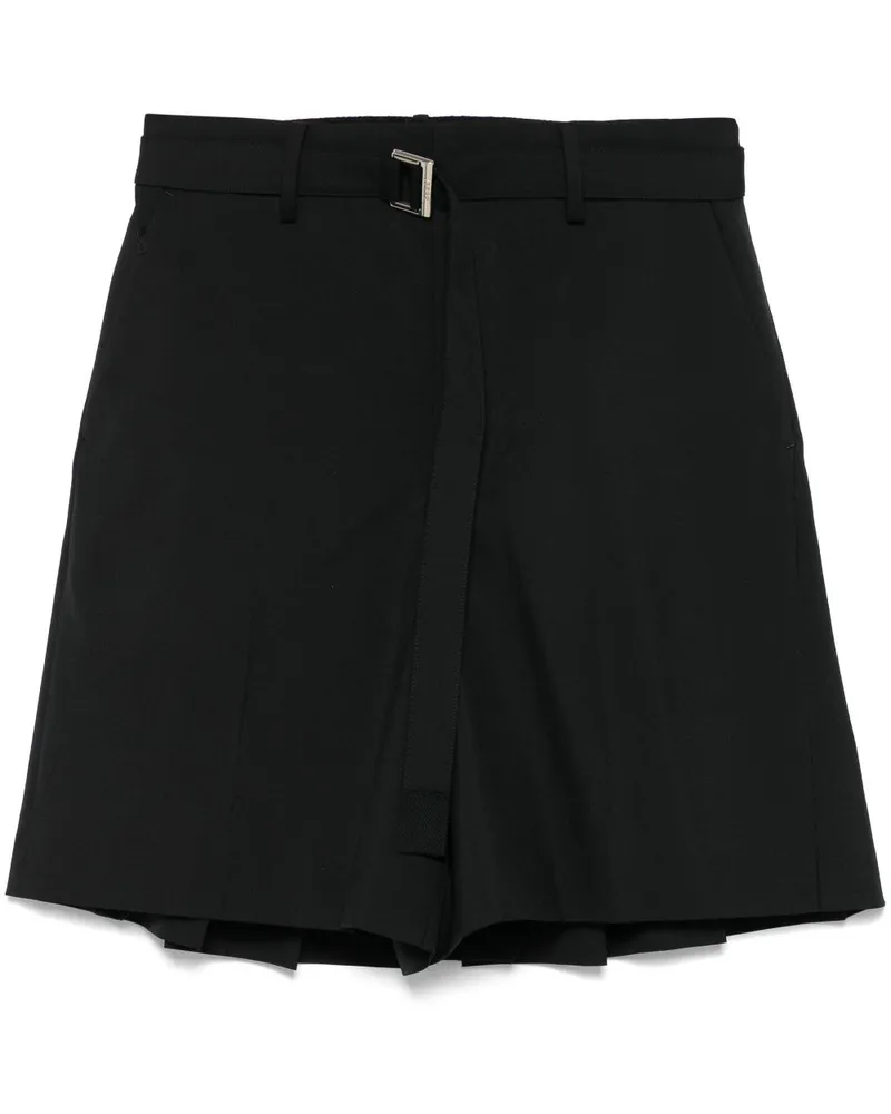 Sacai Shorts mit Bundfalten - Schwarz Schwarz