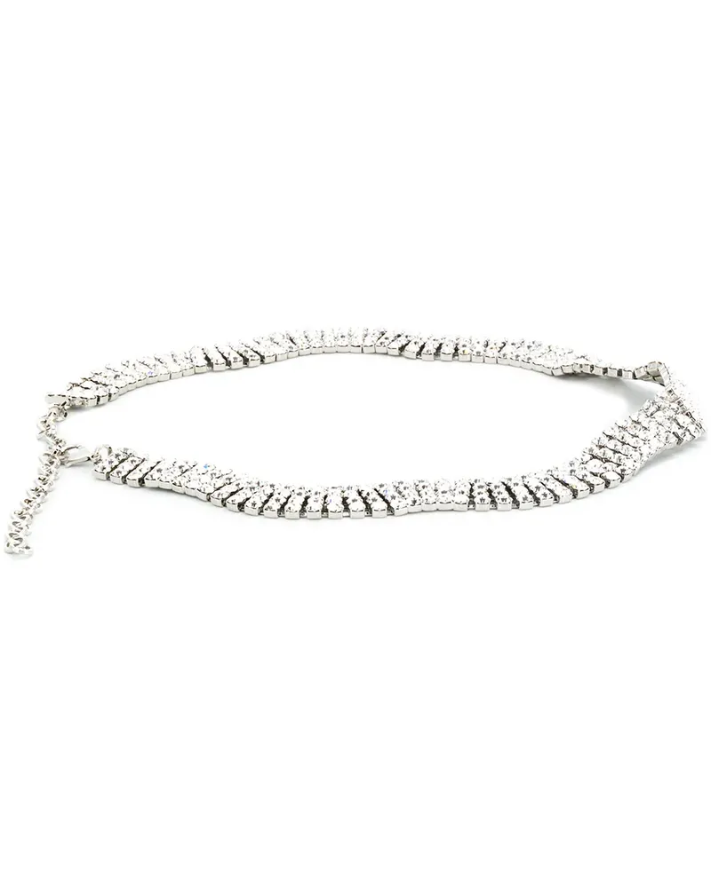 Alessandra Rich Choker mit Kristallen - Silber Silber