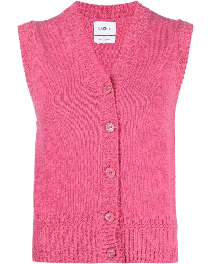 Barrie Kaschmircardigan mit V-Ausschnitt Rosa