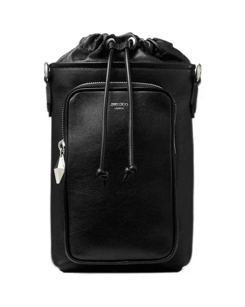 Jimmy Choo medium drawstring-fastening leather messenger bag - Schwarz Schwarz