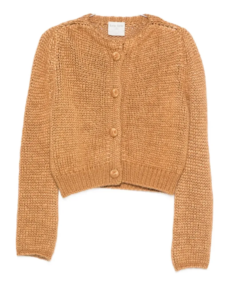 forte_forte chunky-knit button-up cardigan - Braun Braun