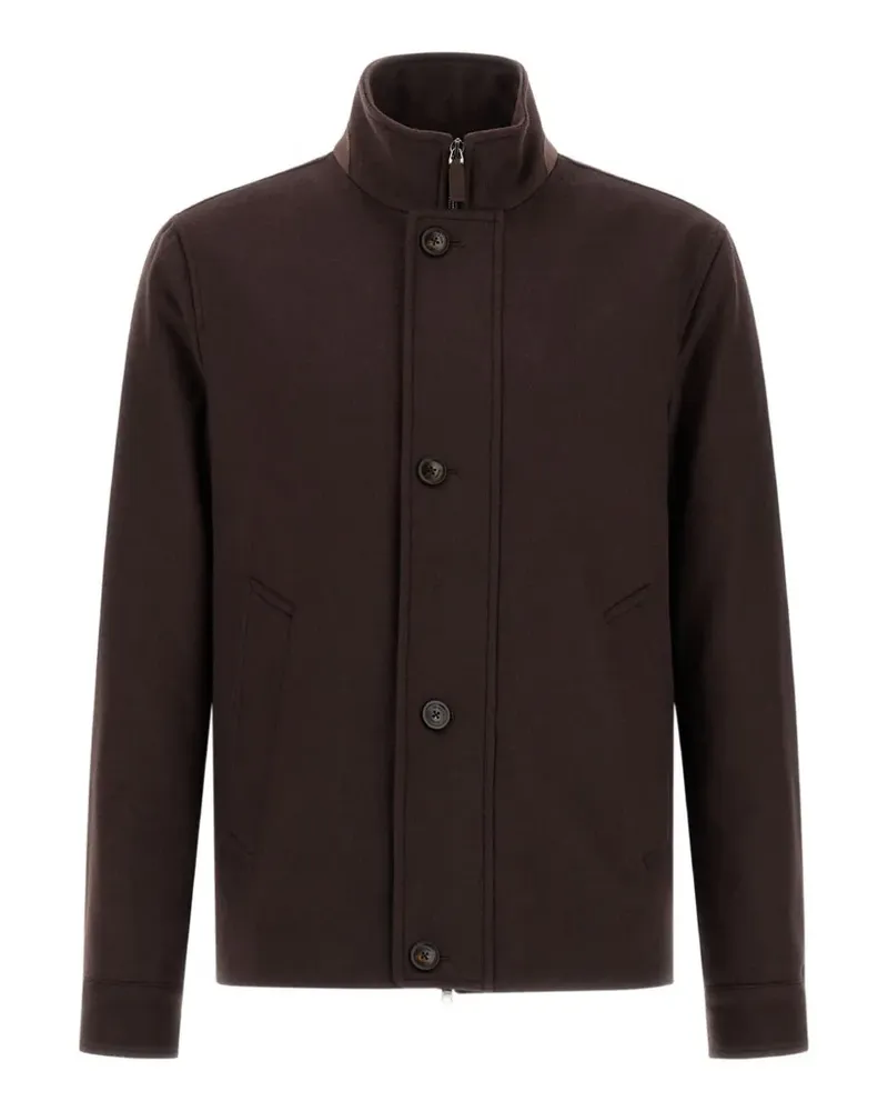 Herno Gefütterte Jacke mit Stehkragen - Braun Braun
