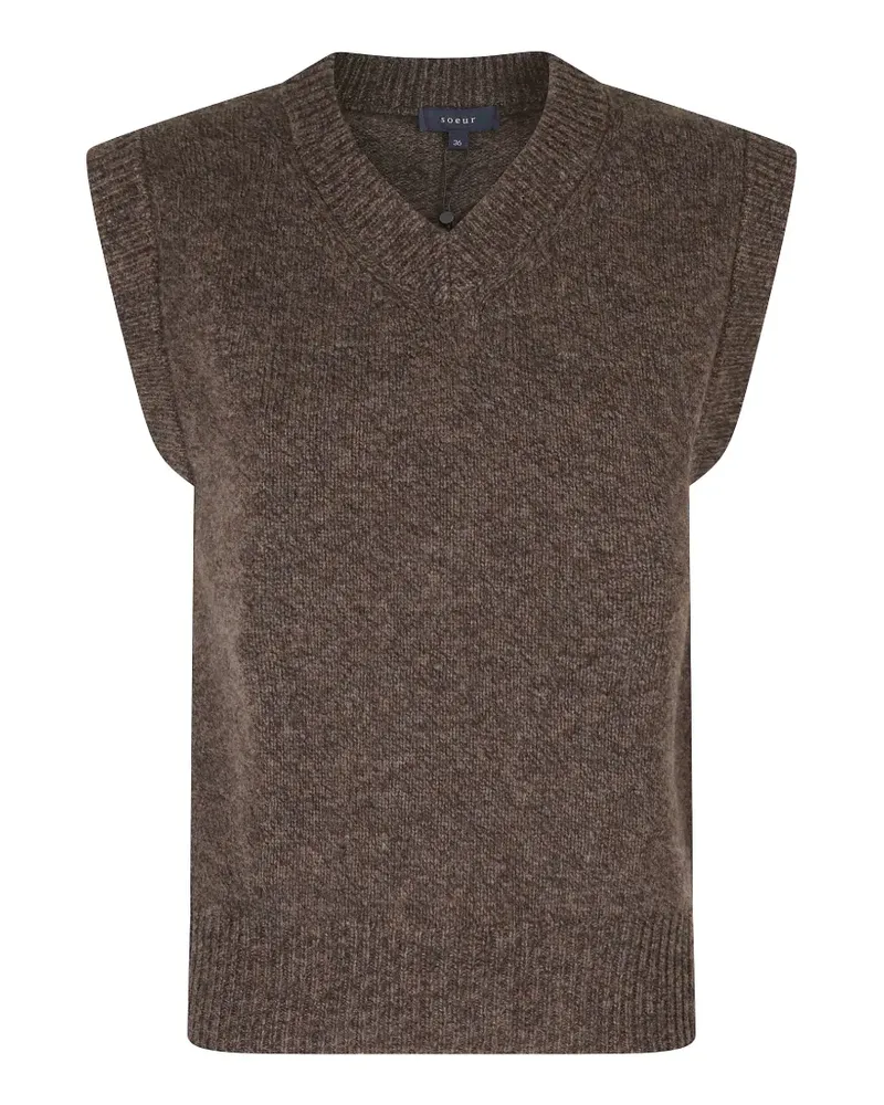 Soeur V-neck knitted vest - Braun Braun