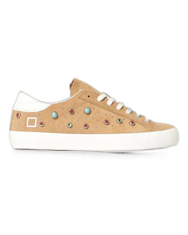 D.A.T.E. Hill stud-embellished suede sneakers - Braun Braun