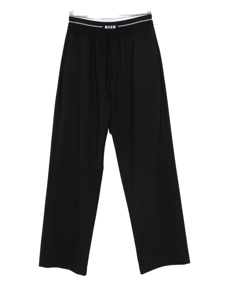 MSGM logo-waistband pants - Schwarz Schwarz