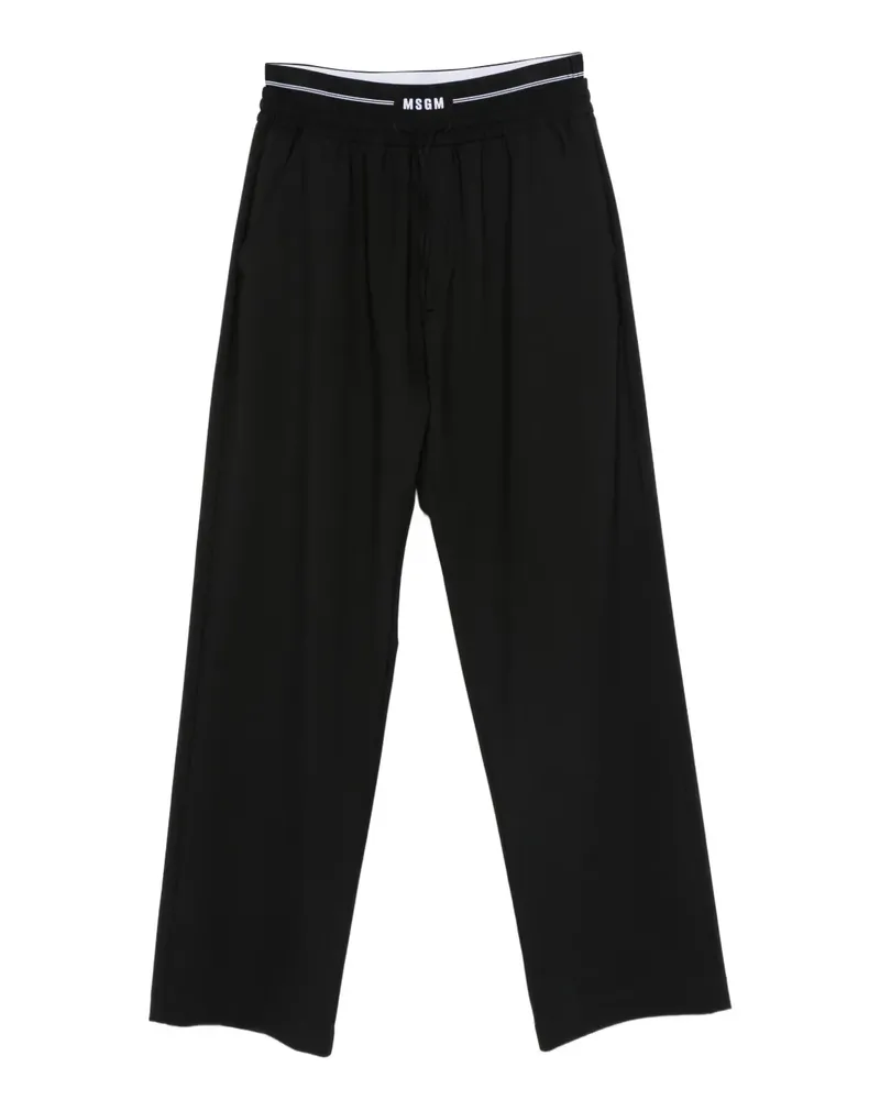 MSGM Hose mit Logo-Bund - Schwarz Schwarz