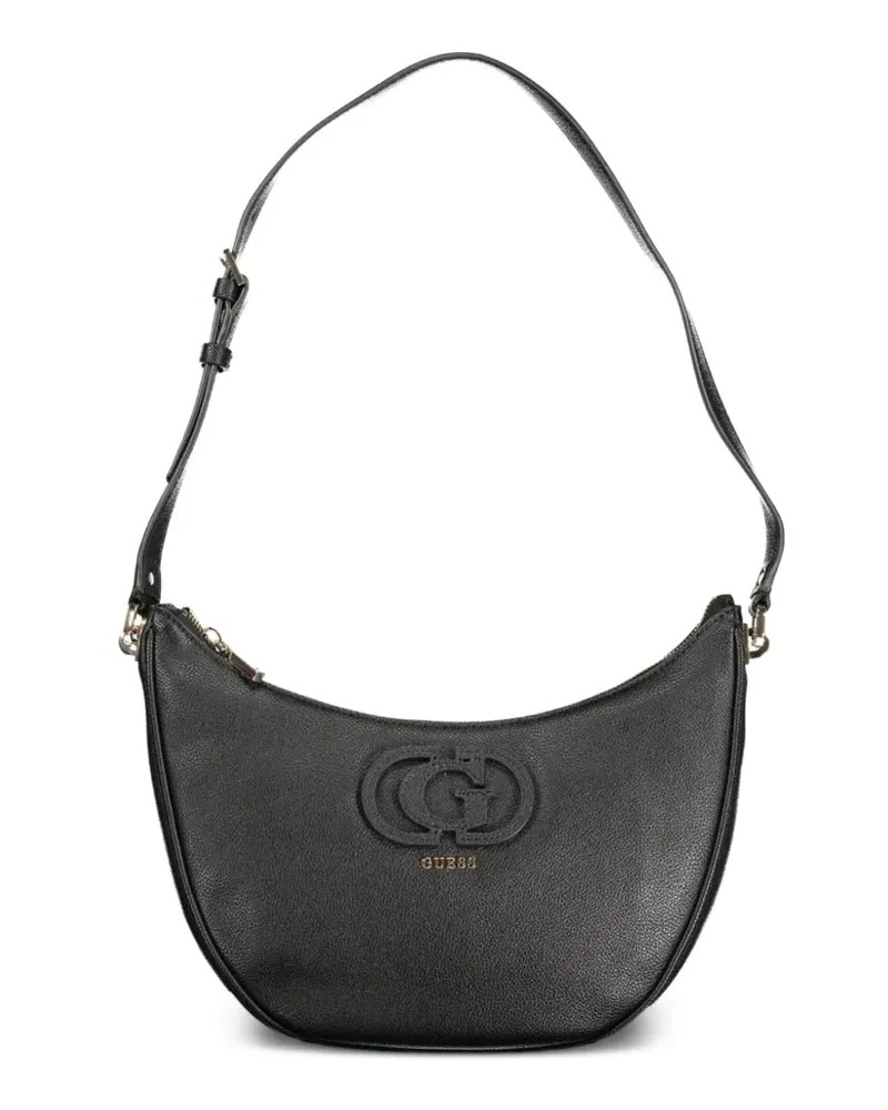 Guess Crescent logo-embossed shoulder bag - Schwarz Schwarz