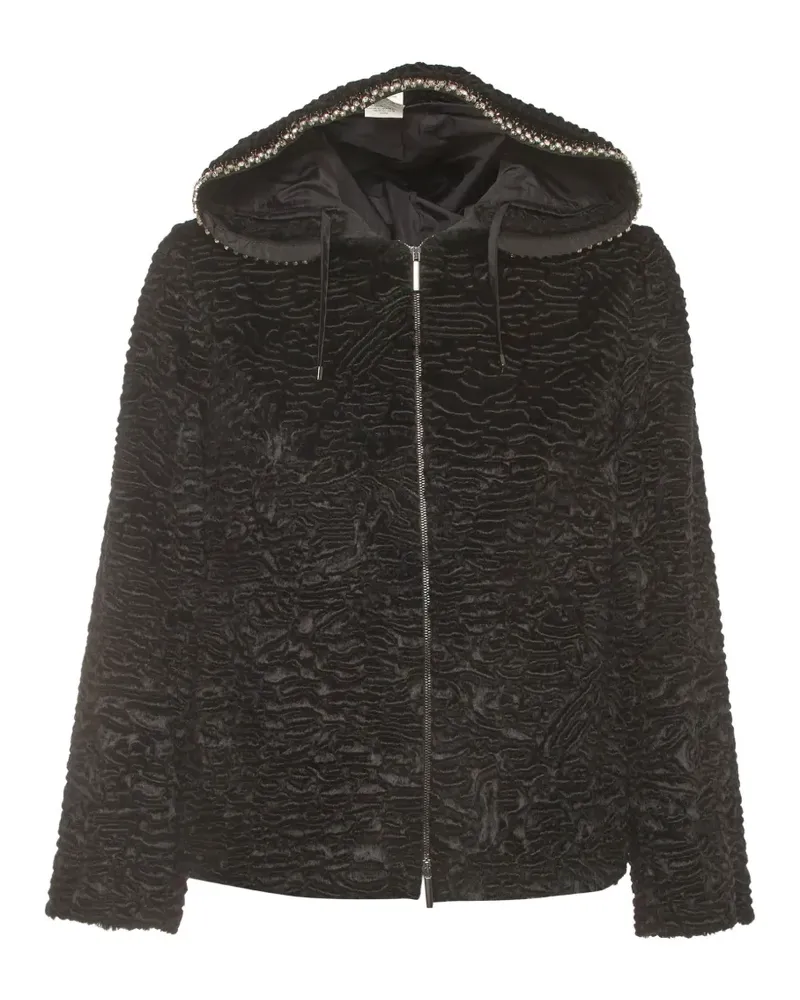 Max Mara Jacke mit Kapuze - Schwarz Schwarz