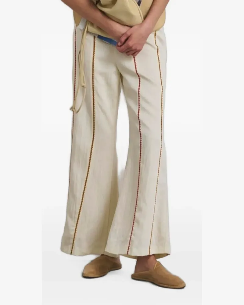 Muller of Yoshiokubo Ausgestellte Picot Hose mit Stickerei - Nude Nude