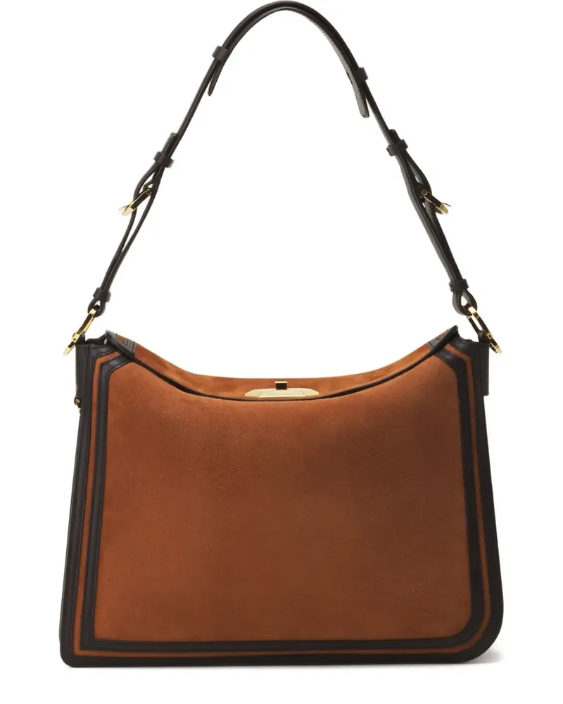 Lanvin Sac Compagnon Schultertasche aus Wildleder - Braun Braun