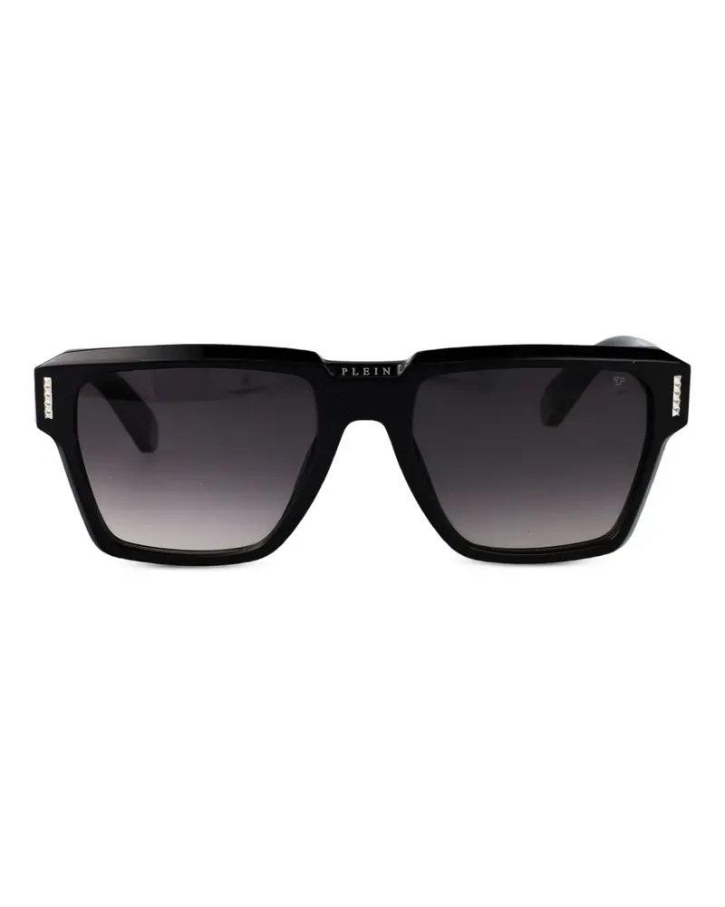 Philipp Plein Sonnenbrille mit eckigem Gestell - Schwarz Schwarz