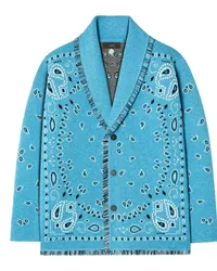 Alanui Cardigan aus Bandana-Jacquard Blau