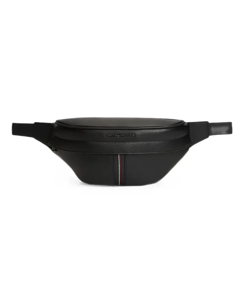 Tommy Hilfiger logo-lettering pebbled belt bag - Schwarz Schwarz