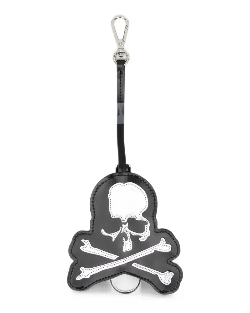 Mastermind World skull-patch leather keyring - Schwarz Schwarz