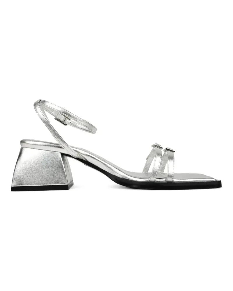 NODALETO buckle-detail square-toe sandals - Silber Silber