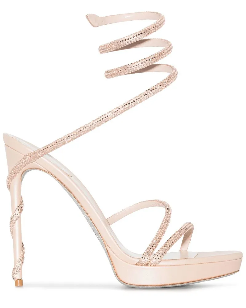René Caovilla Stiletto-Sandalen mit Kristallen - Nude Nude