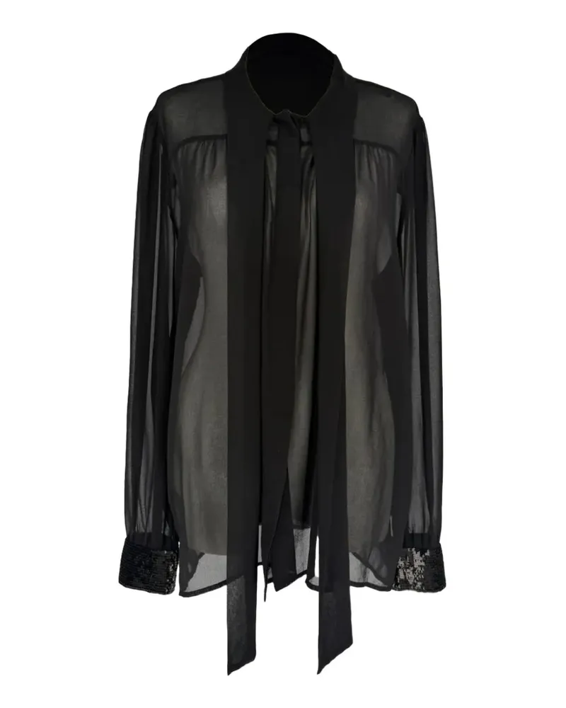 Michael Kors Transparente Bluse - Schwarz Schwarz