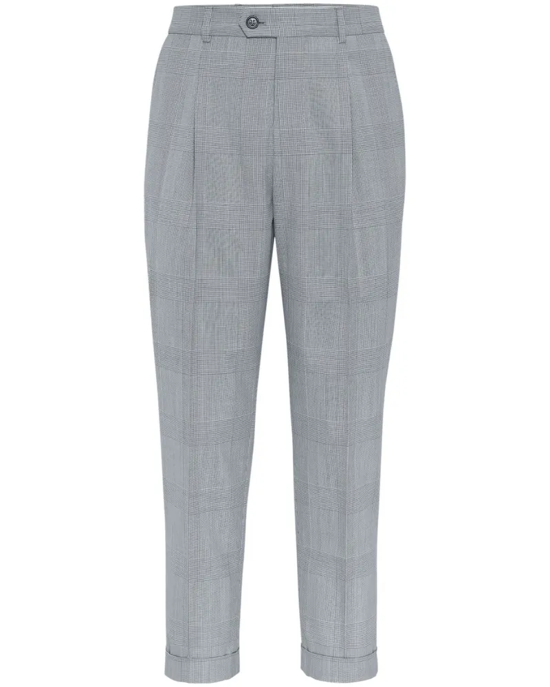 Brunello Cucinelli Hose mit Prince of Wales-Karo - Schwarz Schwarz