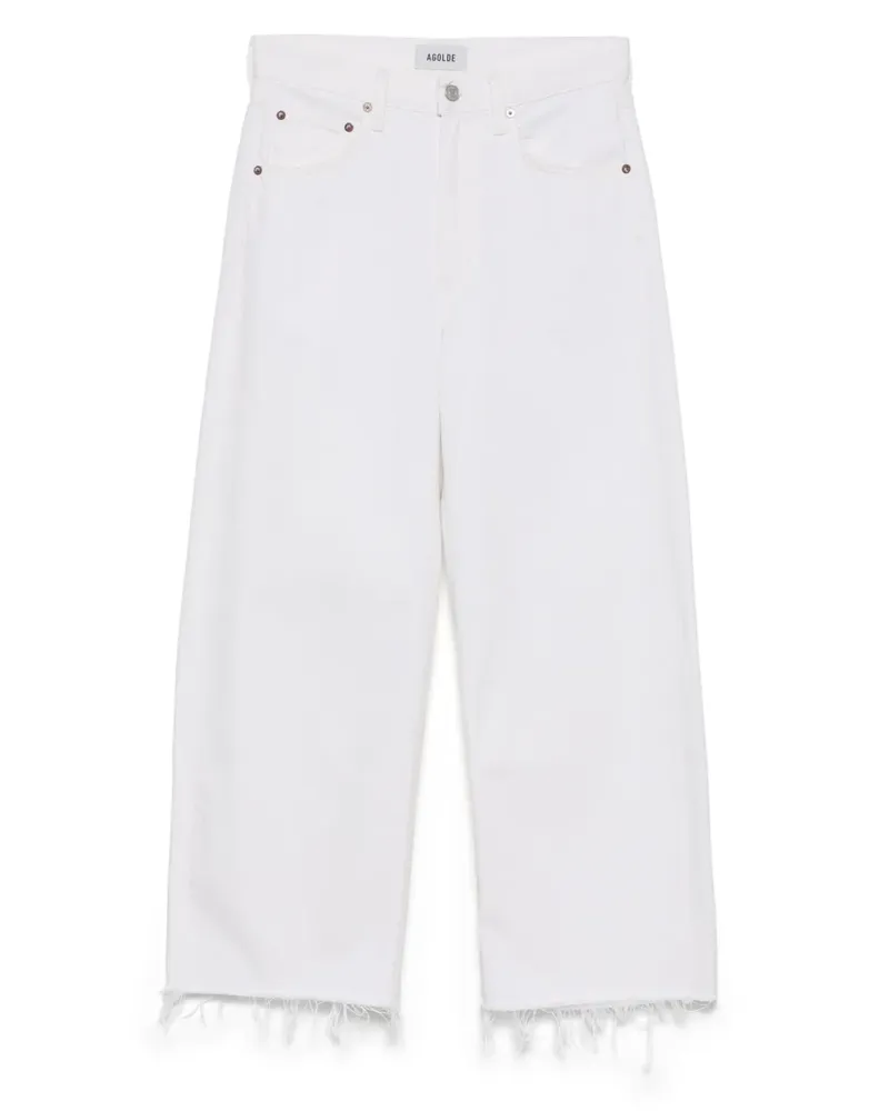 AGOLDE Ausgefranste Low Curve Jeans - Weiß Weiß
