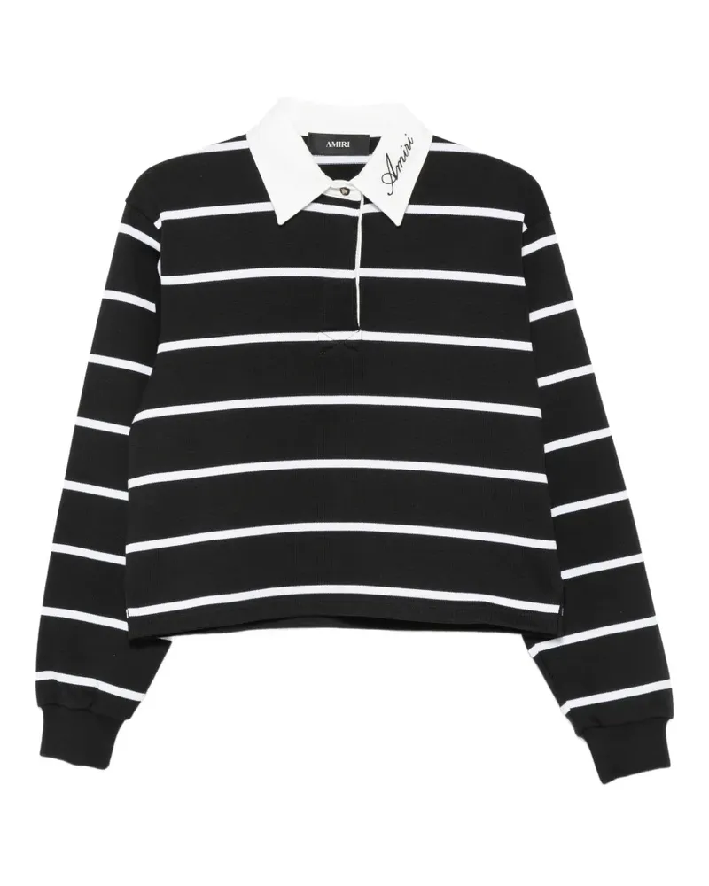 Amiri striped long-sleeve polo top - Schwarz Schwarz