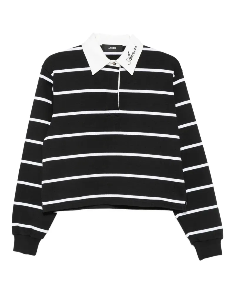 Amiri striped long-sleeve polo top - Schwarz Schwarz