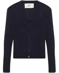 AMI Paris Cardigan mit Ami de Coeur-Motiv Blau