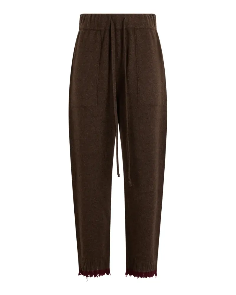 Uma Wang Ausgefranste Hose mit Kordelzug - Braun Braun