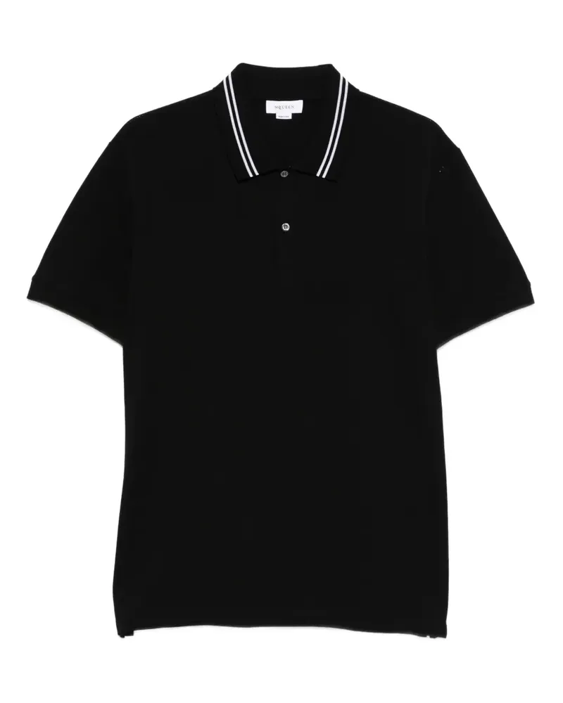 Alexander McQueen Poloshirt mit Streifendetail - Schwarz Schwarz