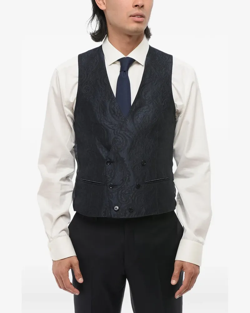 Corneliani paisley-pattern waistcoat - Blau Blau