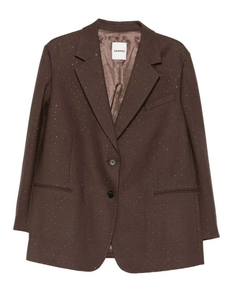 Sandro Blazer mit Kristallen - Braun Braun