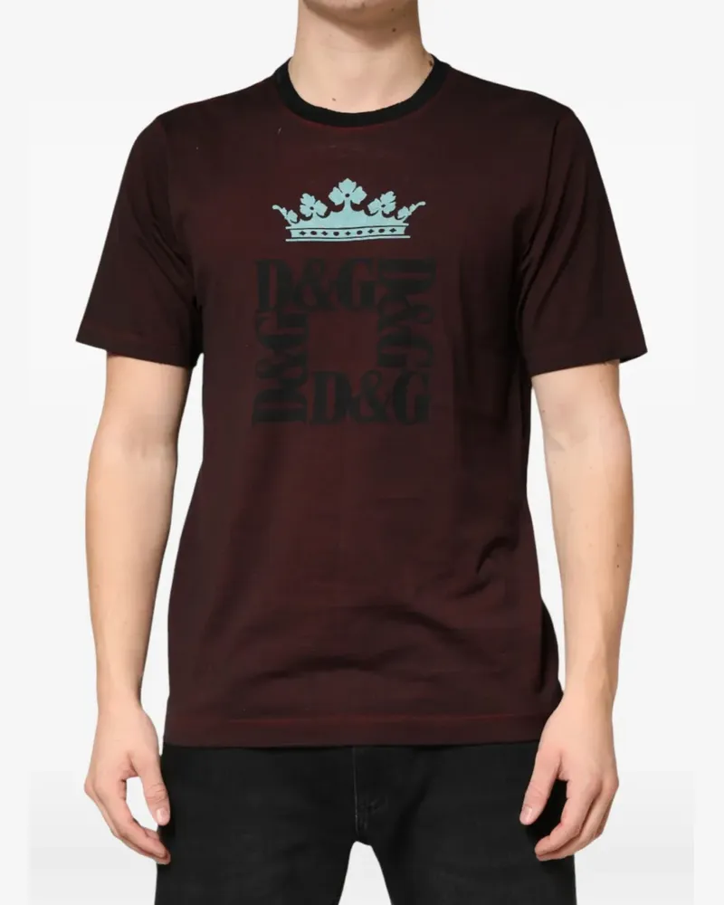 Dolce & Gabbana T-Shirt mit Kronen-Print - Braun Braun