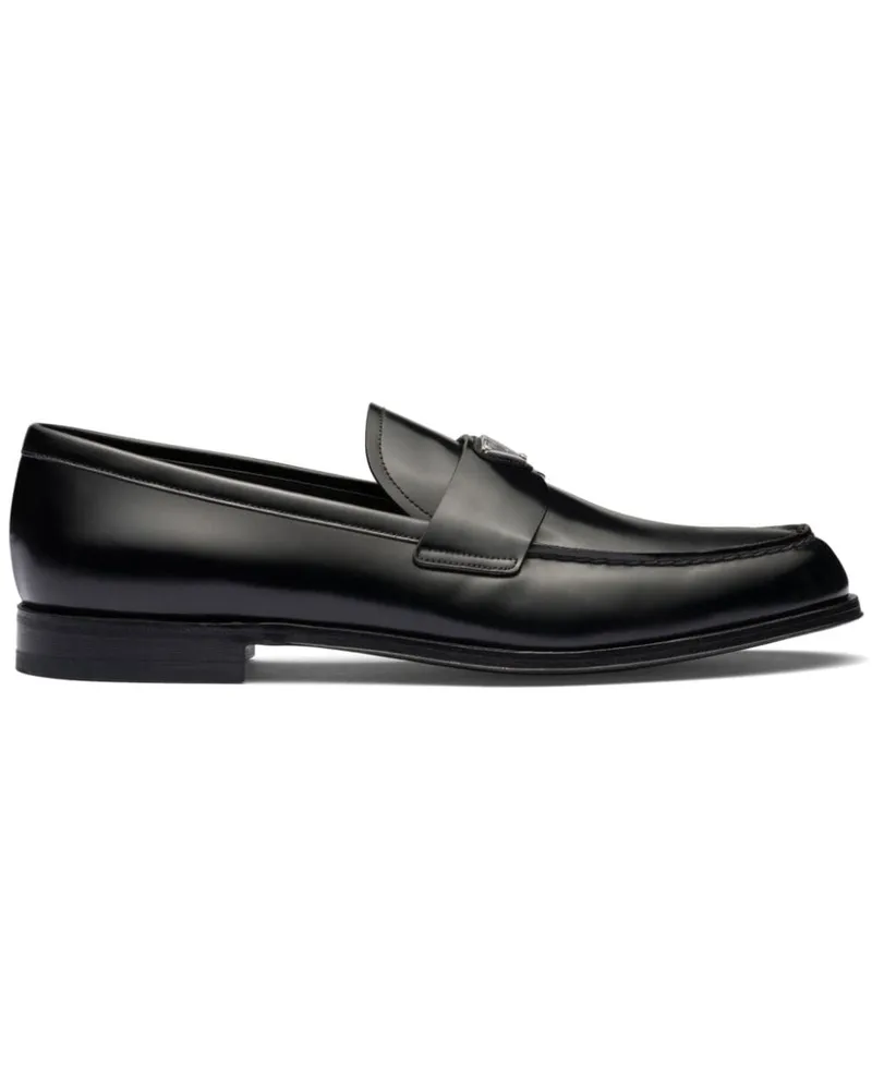 Prada Loafer aus gebürstetem Leder - Schwarz Schwarz