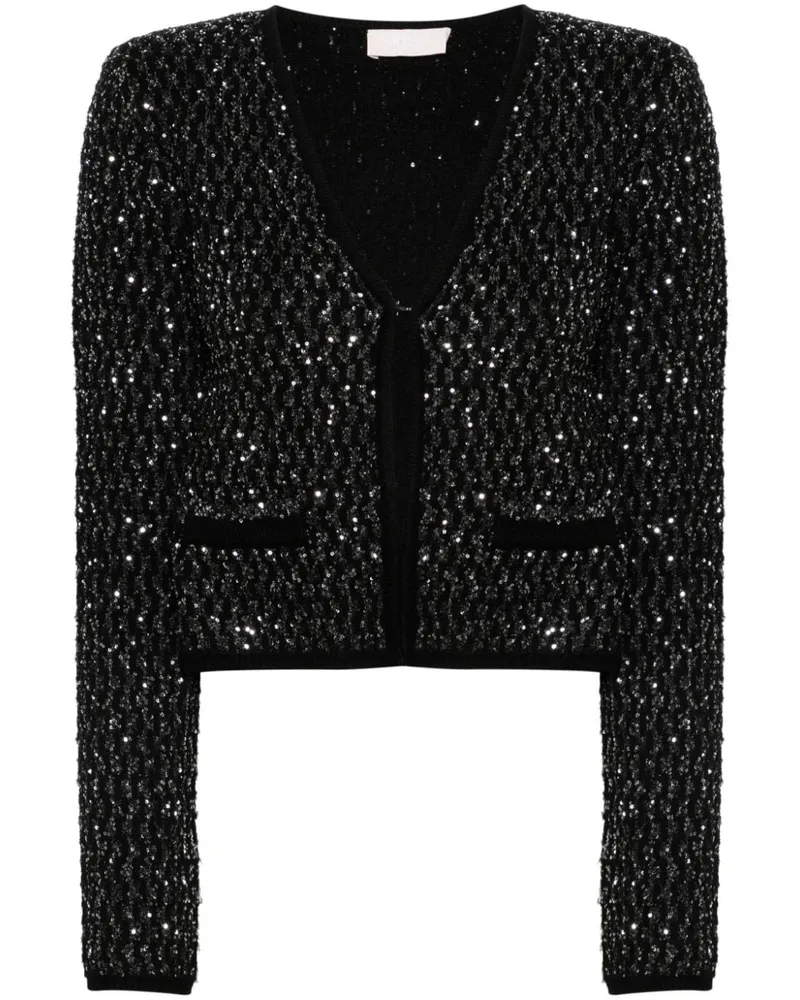 Liu Jo Cardigan mit Pailletten Schwarz