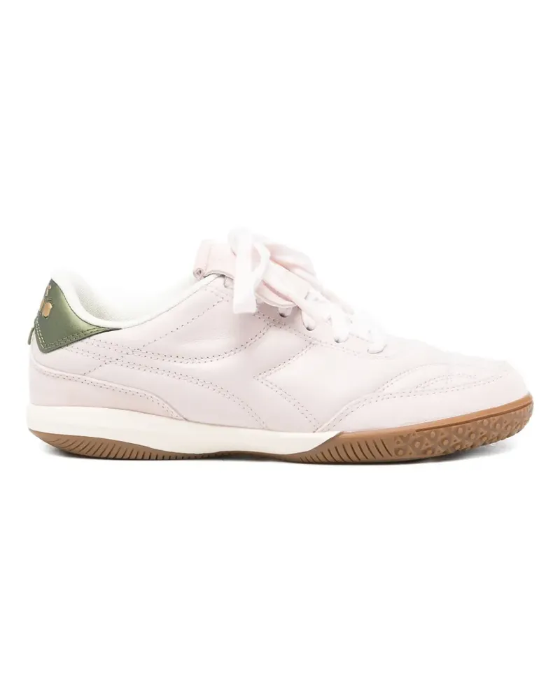 Diadora logo-embroidered leather sneakers - Rosa Rosa