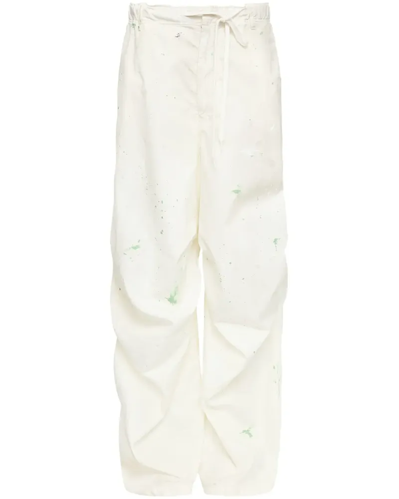 Maison Margiela Hose mit Farbklecks-Print - Weiß Weiß