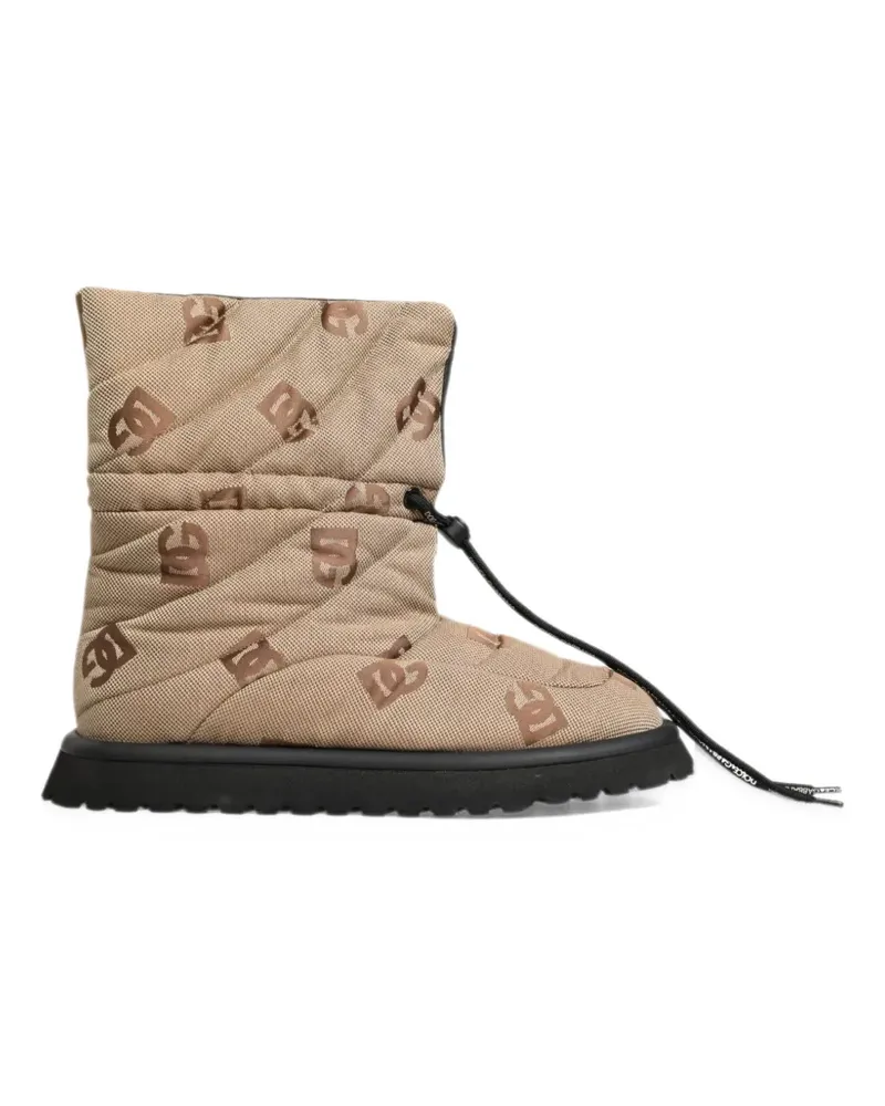 Dolce & Gabbana logo-print quilted boots - Nude Nude