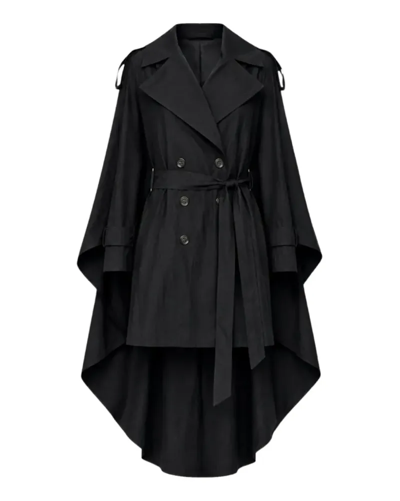 Elisabetta Franchi double-breasted high-low coat - Schwarz Schwarz