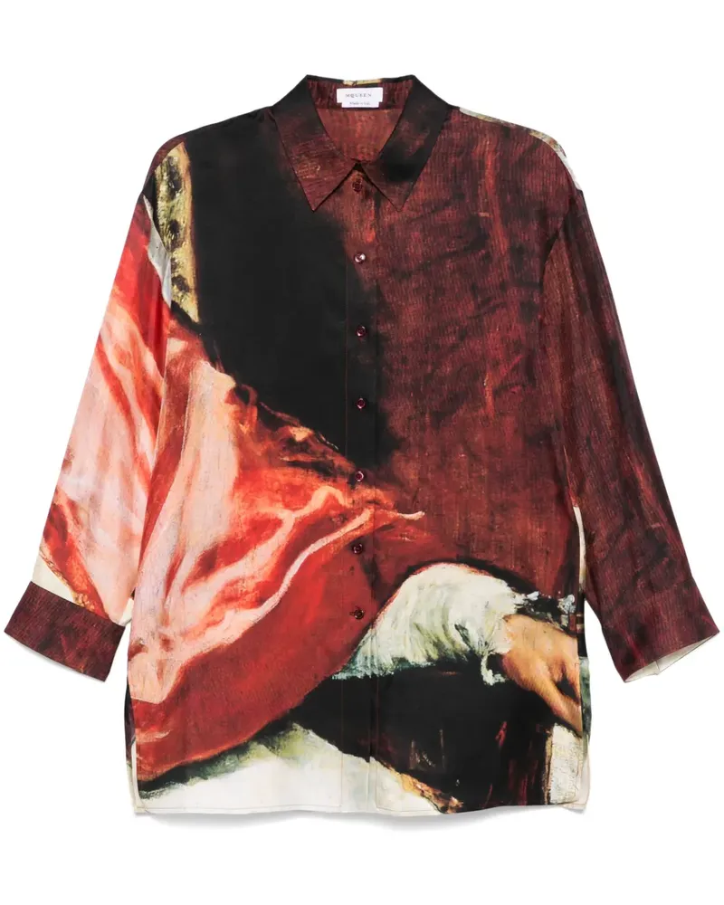 Alexander McQueen Hemd aus Seide - Rot Rot