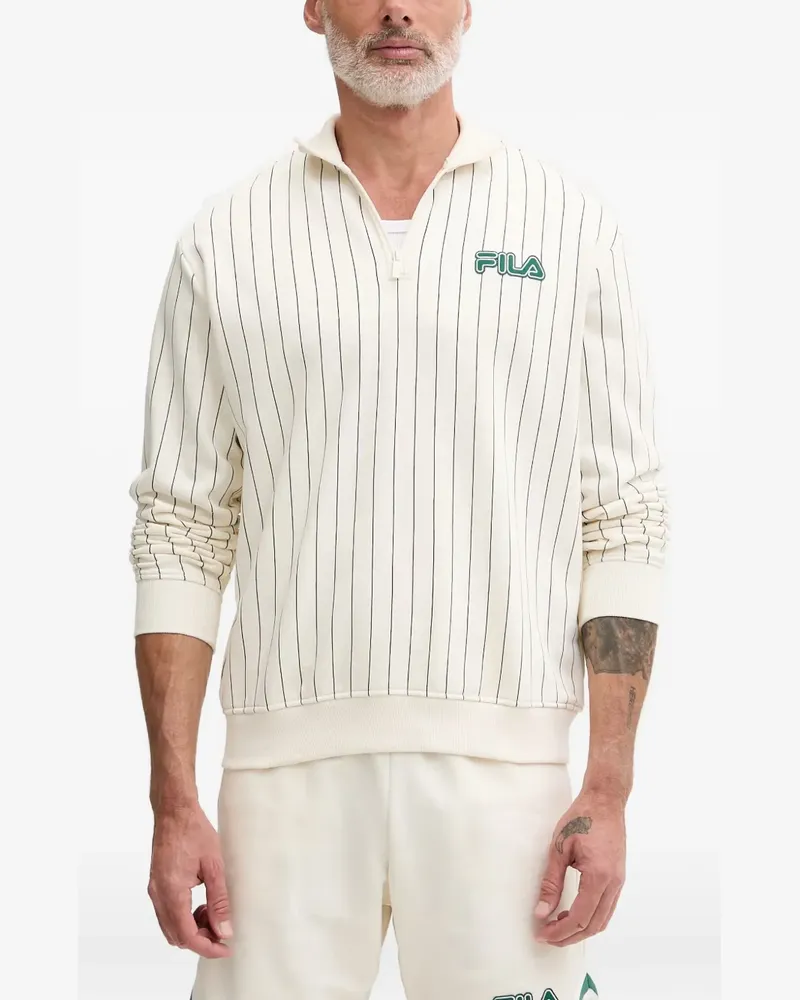 Fila Langärmeliges Poloshirt mit Nadelstreifen - Weiß Weiß