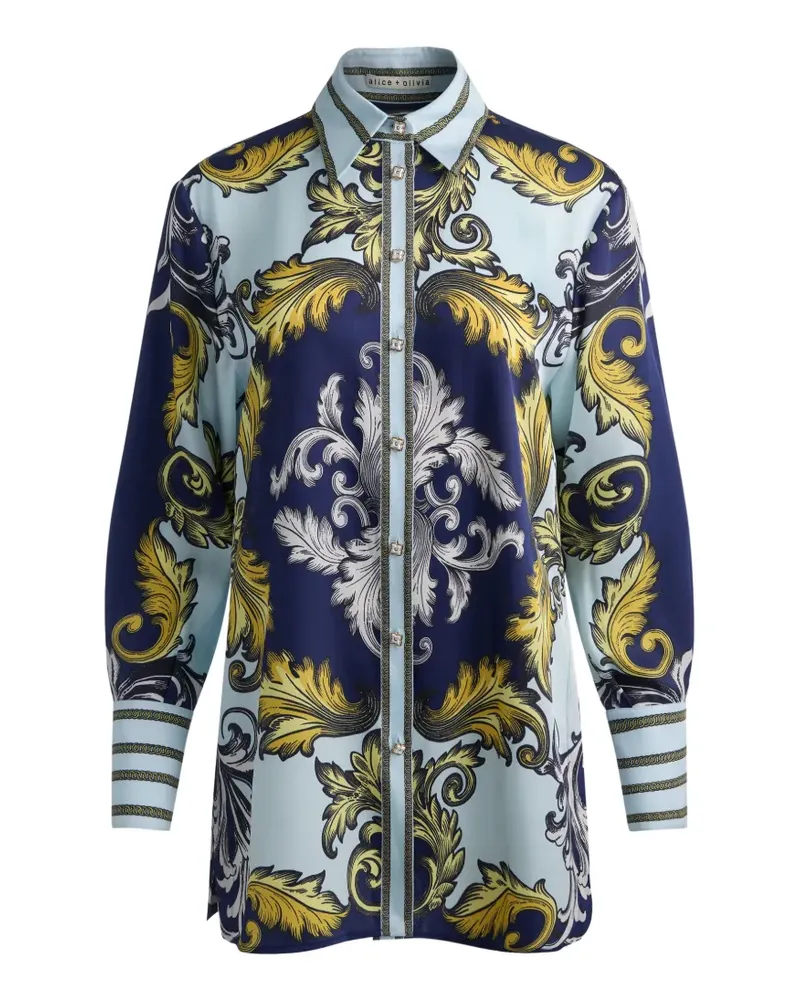 Alice + Olivia Lane baroque-print shirt - Blau Blau