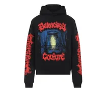Hoodie mit grafischem Print - Schwarz